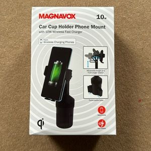 NWT MAGNAVOX CAR CUP HOLDER PHONE MOUNT